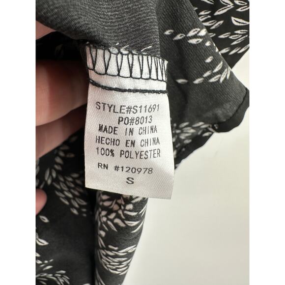 Entro Skirt Women Small Black White Printed Button Front Elastic Waist Maxi - Picture 6 of 10